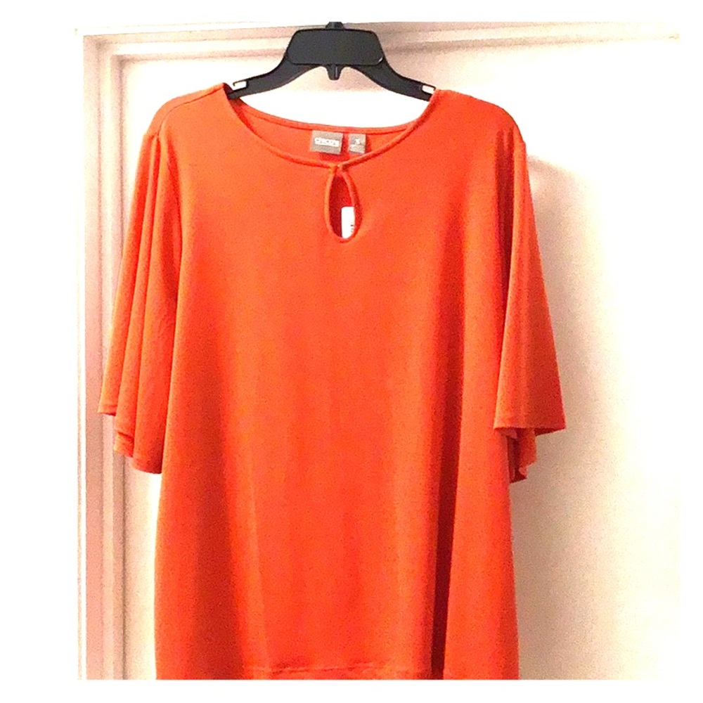 Chico’s orange bell sleeved 3/4 top